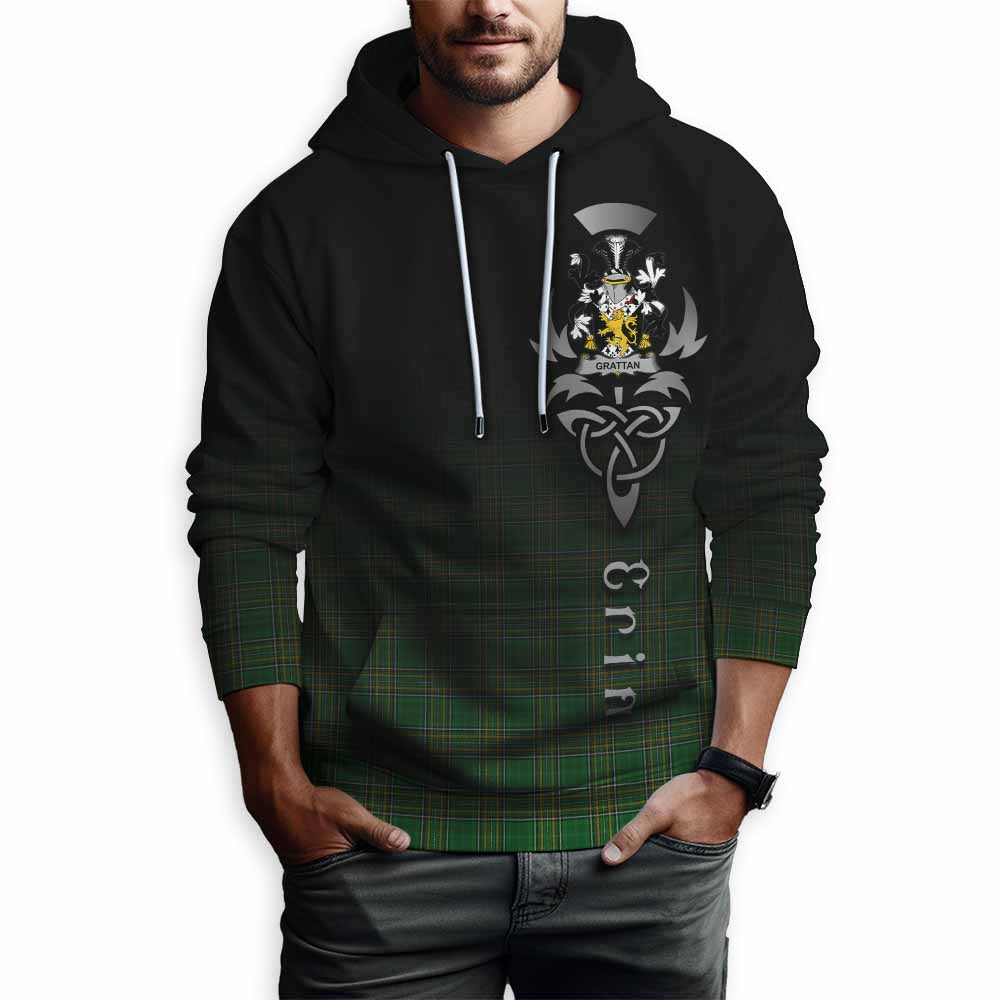 Grattan Irish Clan Hoodie with Coat of Arms Erin Go Bragh Celtic Inspired Pullover Hoodie - Tartan Vibes Clothing