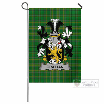 Grattan Irish Clan Tartan Flag with Coat of Arms