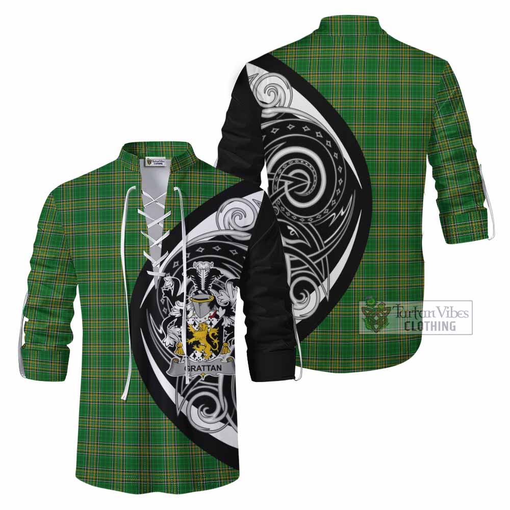 Grattan Irish Clan Ghillie Kilt Shirt Celtic Circle Style - Tartan Vibes Clothing