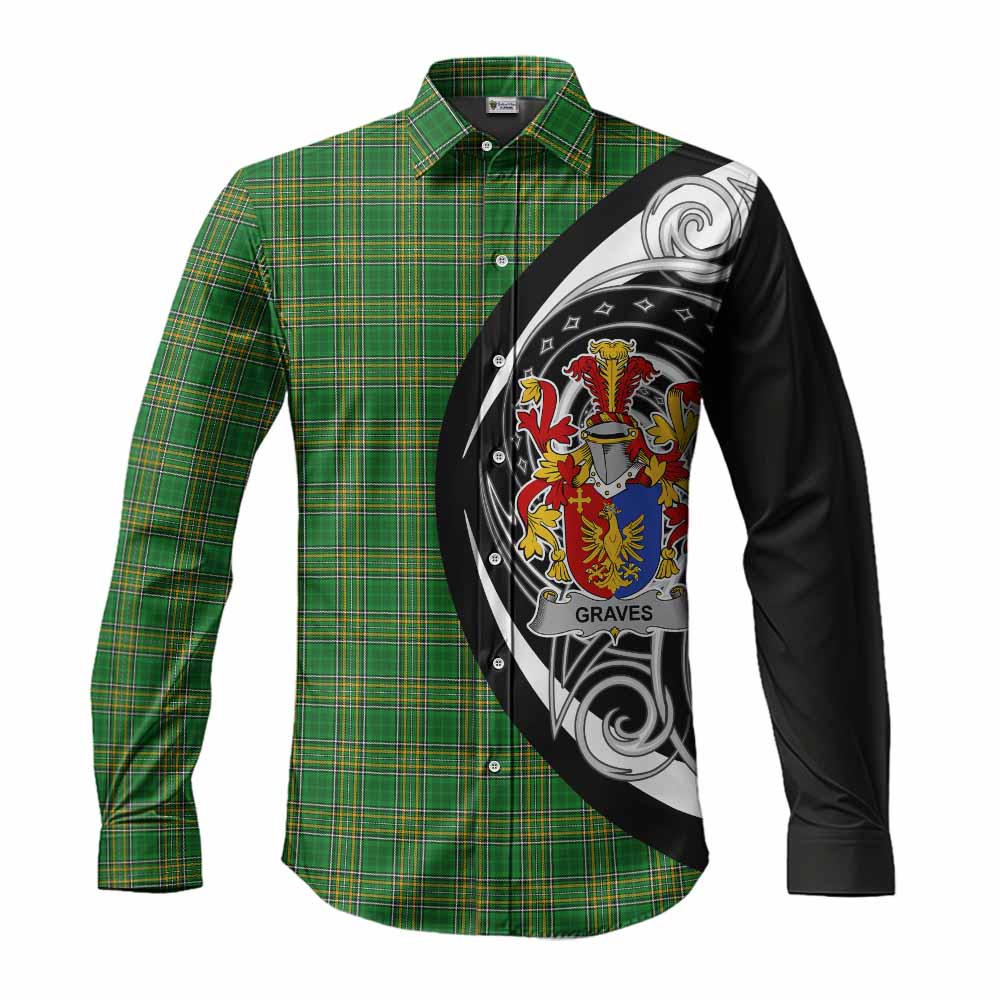 Graves Irish Clan Long Sleeve Button Shirt Celtic Circle Style Men's Shirt S - Tartan Vibes Clothing