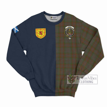 Gray Tartan Sweatshirt Alba with Scottish Lion Royal Arm Half Style