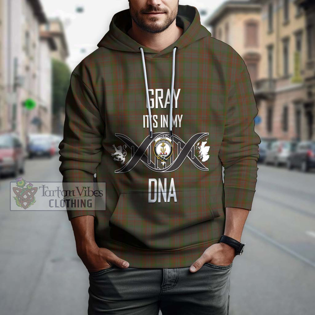 Gray Tartan Hoodie with Family Crest DNA In Me Style Pullover Hoodie - Tartanvibesclothing Shop