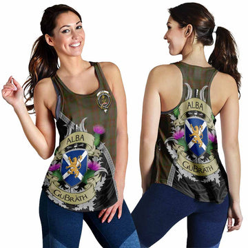 Gray Tartan Family Crest Women's Racerback Tanks Lion Rampant Royal Thistle Shield Celtic Inspired 4XL - Tartan Vibes Clothing