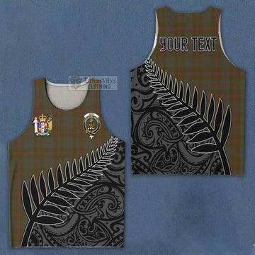 Gray Crest Tartan Men's Tank Top with New Zealand Silver Fern Half Style