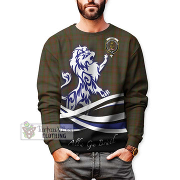 Gray Tartan Sweatshirt with Alba Gu Brath Regal Lion Emblem