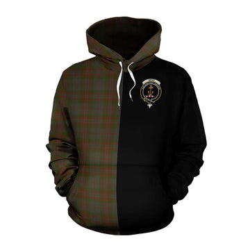 Gray Tartan Cotton Hoodie with Family Crest and Half Of Me Style Pullover Hoodie XS - Tartan Vibes Clothing