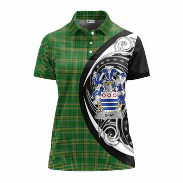 Gray Irish Clan Women's Polo Shirt Celtic Circle Style Women - Tartan Vibes Clothing