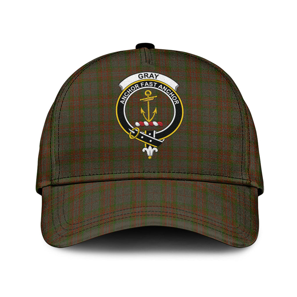 Gray Tartan Classic Cap with Family Crest Classic Cap Universal Fit - Tartan Vibes Clothing