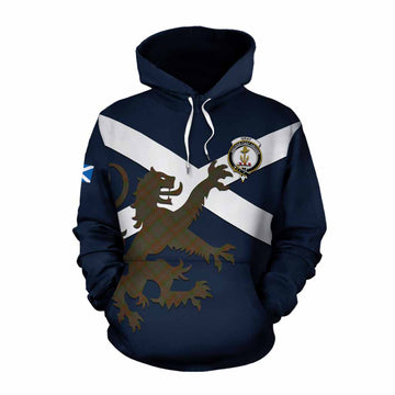 Gray Tartan Lion Rampant Cotton Hoodie Proudly Display Your Heritage with Alba Gu Brath and Clan Name