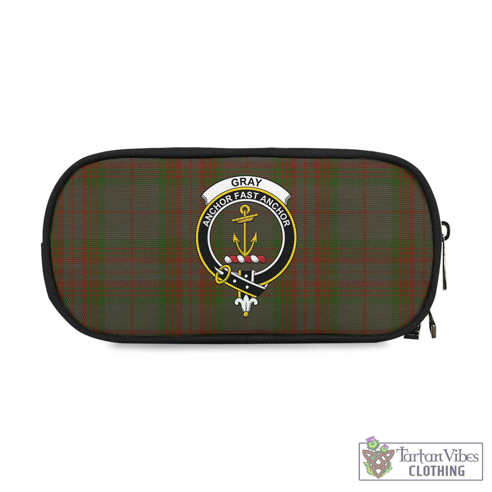 Tartan Vibes Clothing Gray Tartan Pen and Pencil Case with Family Crest