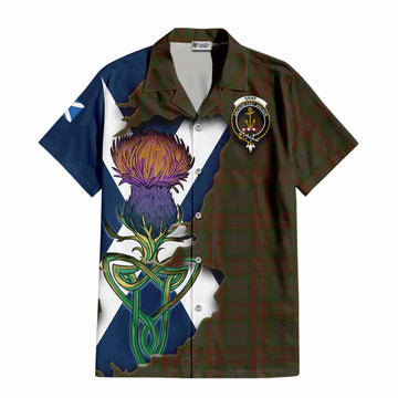 Gray Tartan Family Crest Hawaiian Shirt Scottish Thistle Celtic Inspired Kid - Tartan Vibes Clothing