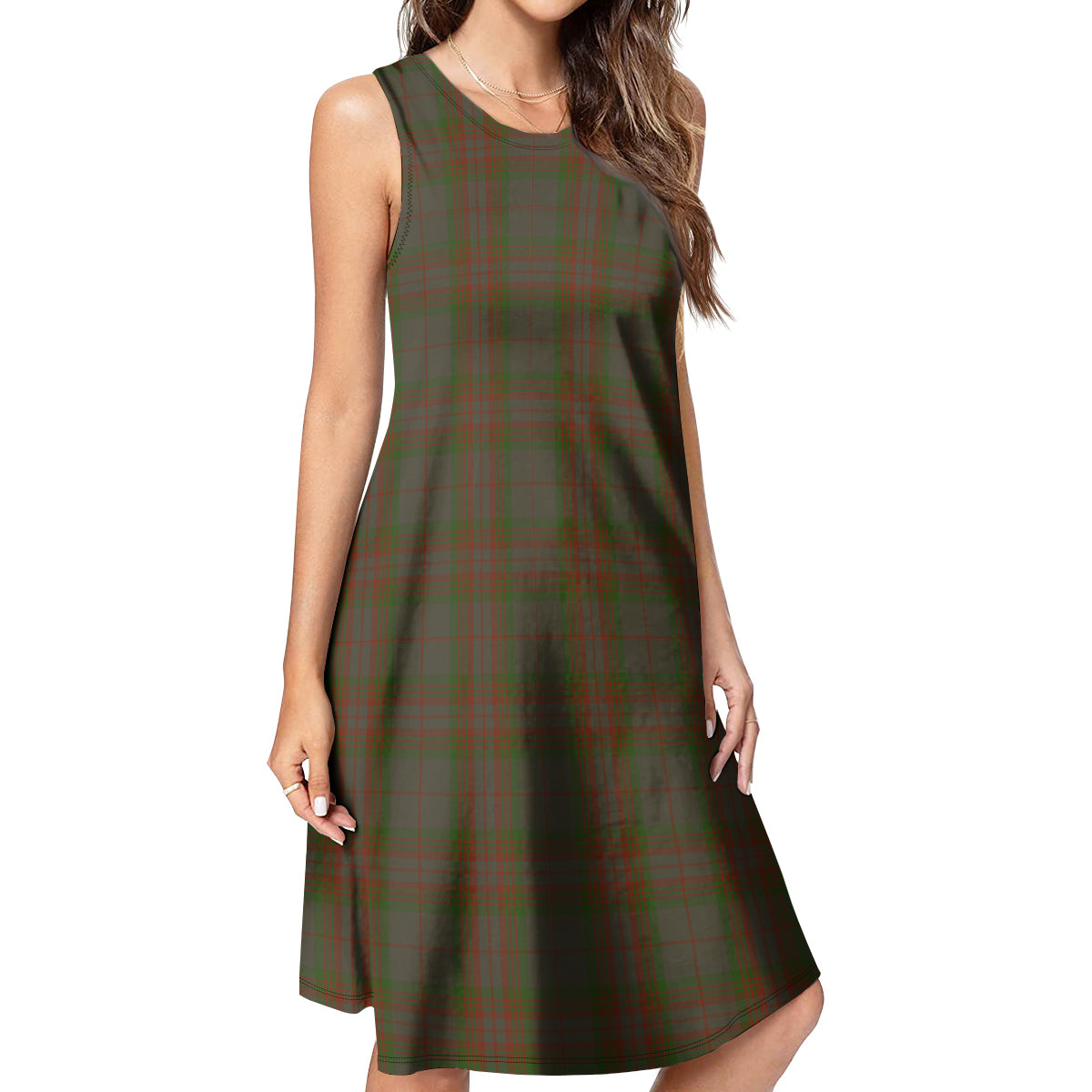 Gray Tartan Womens Casual Dresses - Tartanvibesclothing