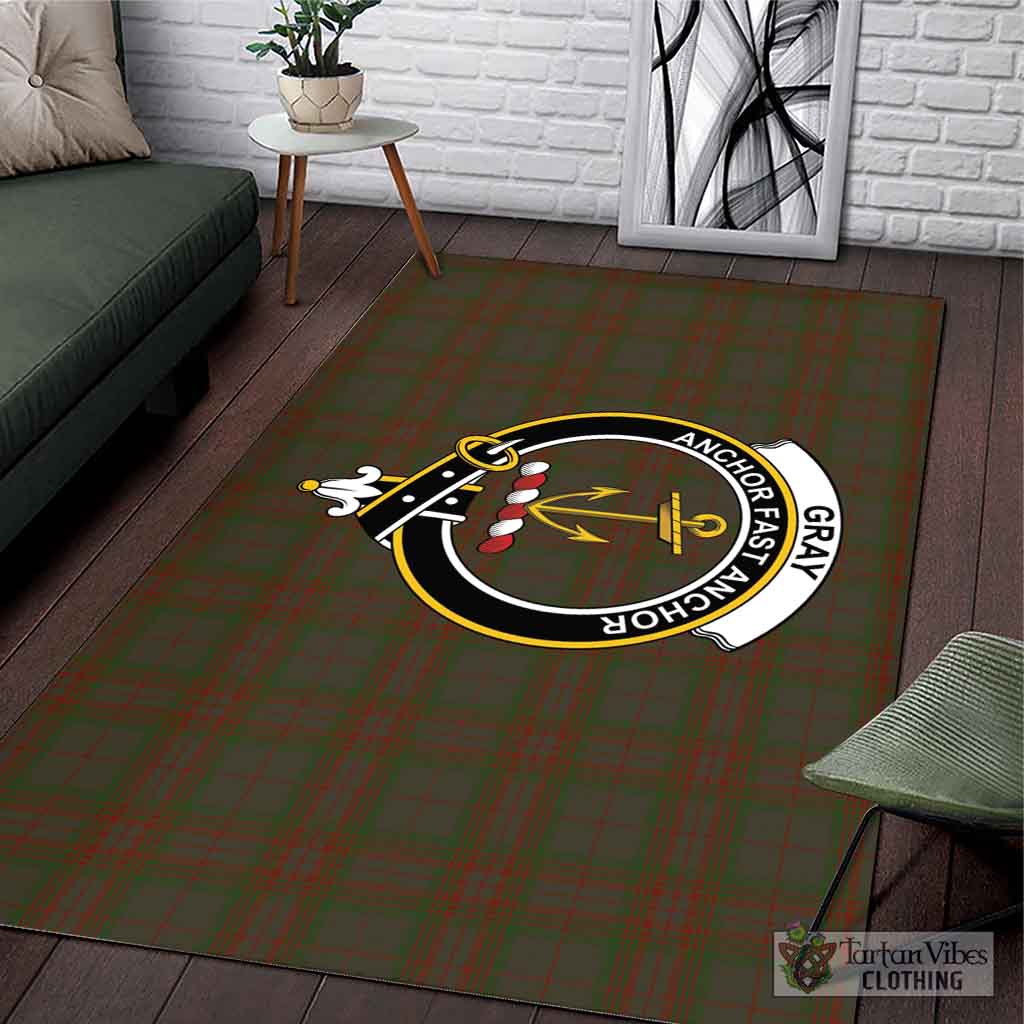 Gray Tartan Area Rug with Family Crest L 59*86 inch (150x220 cm) - Tartan Vibes Clothing