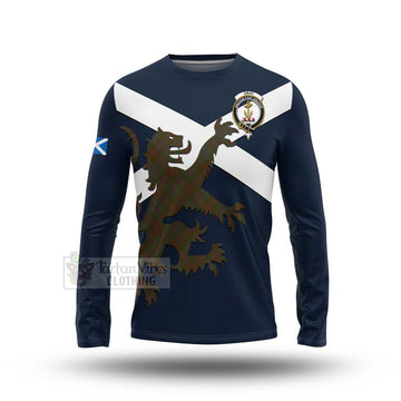 Gray Tartan Lion Rampant Long Sleeve T-Shirt  Proudly Display Your Heritage with Alba Gu Brath and Clan Name