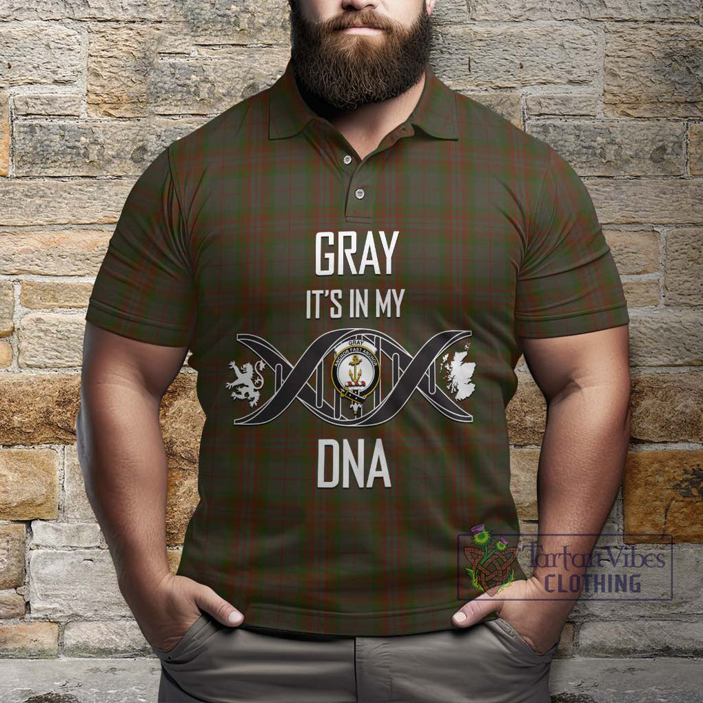 Gray Tartan Polo Shirt with Family Crest DNA In Me Style Kid - Tartanvibesclothing Shop