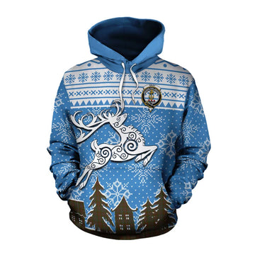 Gray Clan Christmas Cotton Hoodie Celtic Reindeer Style