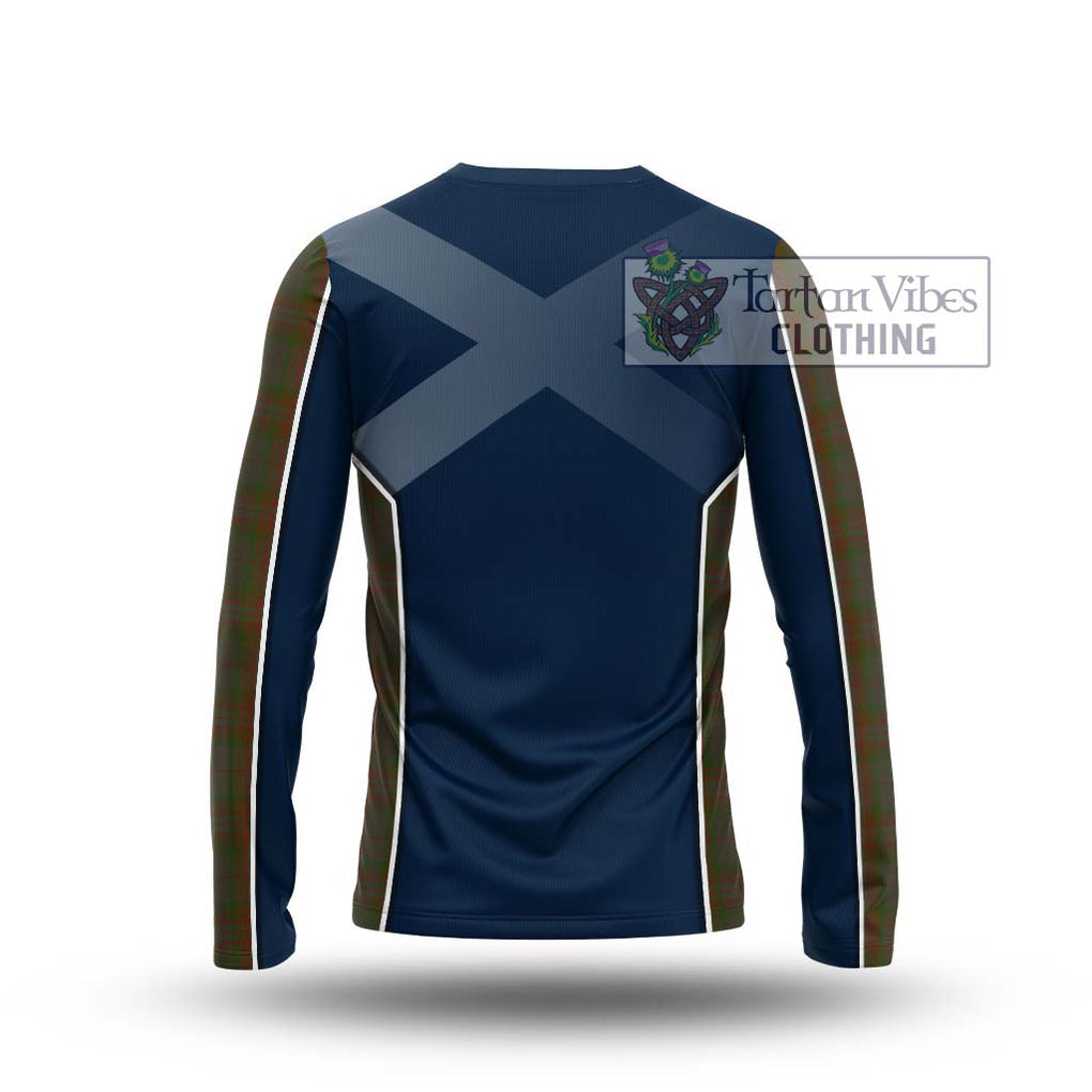 Gray Tartan Long Sleeve T-Shirt with Family Crest and Lion Rampant Vibes Sport Style - Tartan Vibes Clothing