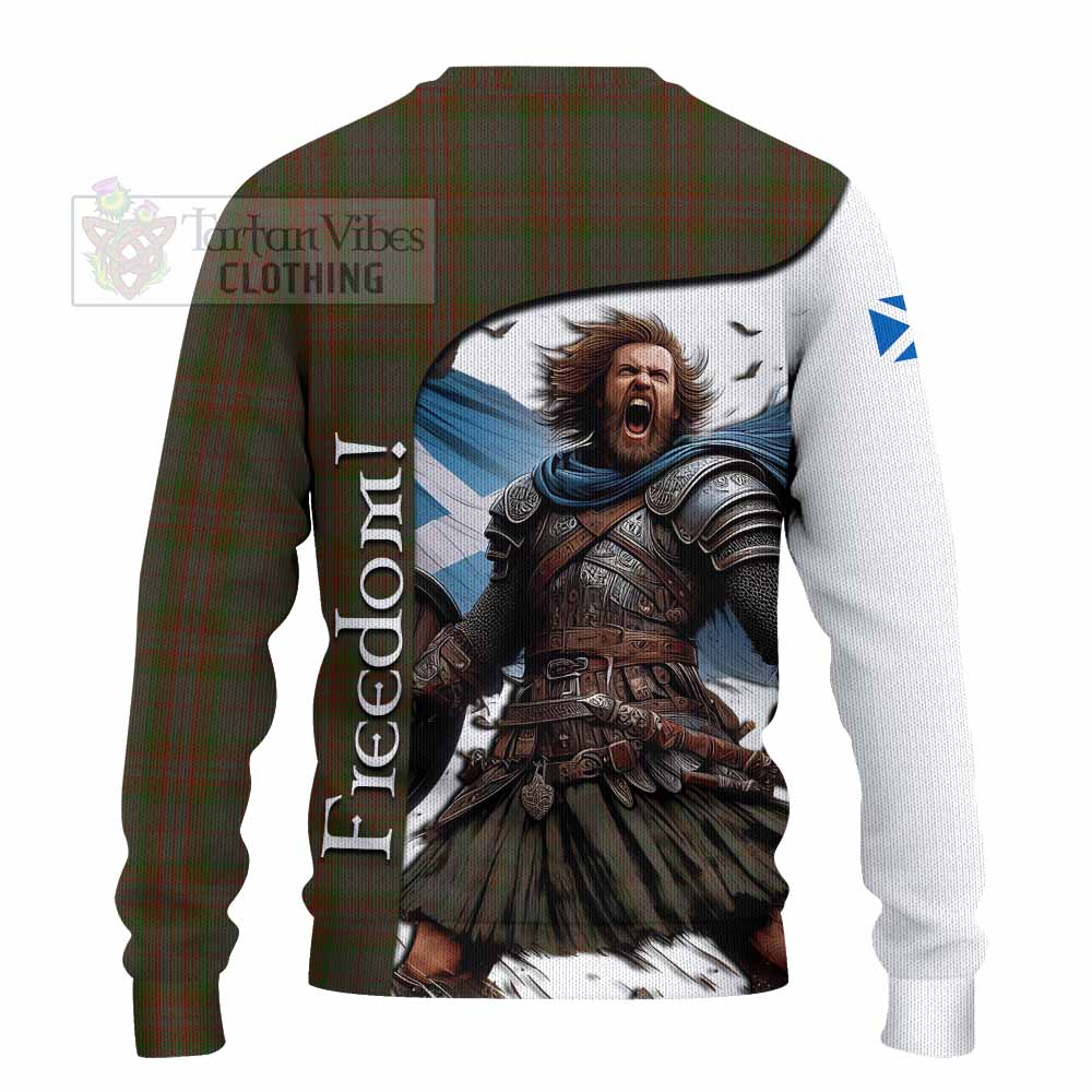 Tartan Vibes Clothing Gray Crest Tartan Knitted Sweater Inspired by the Freedom of Scottish Warrior