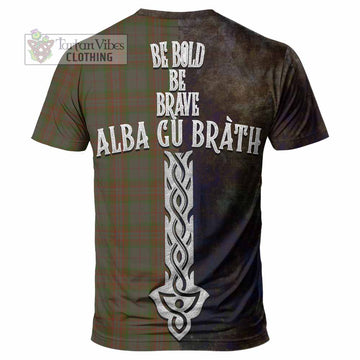 Gray Tartan Family Crest T-Shirt Alba Gu Brath Be Brave Lion Ancient Style - Tartan Vibes Clothing