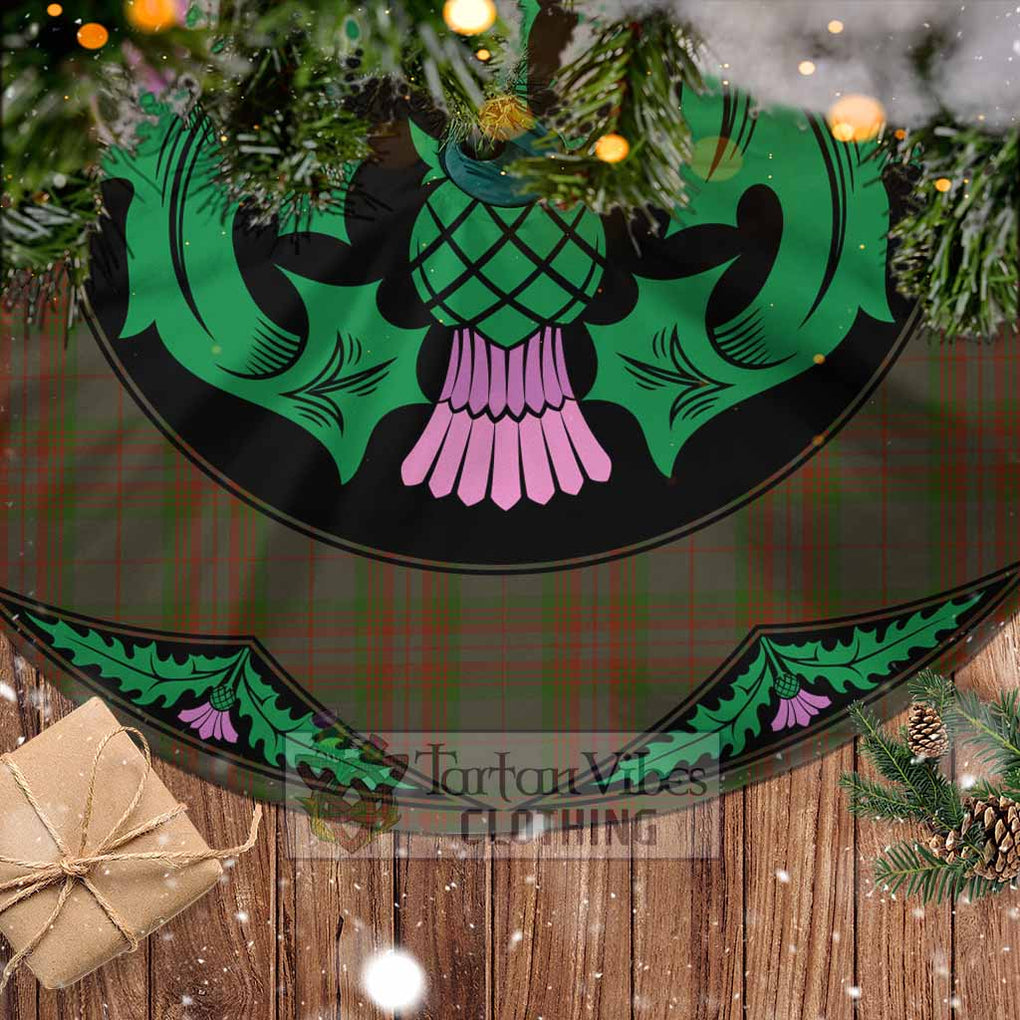 Tartan Vibes Clothing Gray Tartan Christmas Tree Skirt Scottish Thistle Style