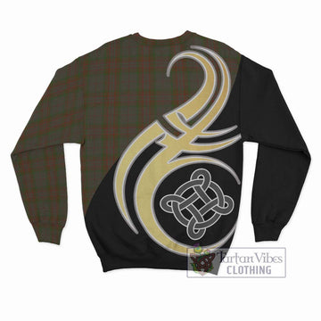 Gray Tartan Sweatshirt with Family Crest and Celtic Symbol Style