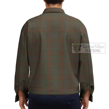 Gray Tartan Unisex Lapel Cotton Jacket