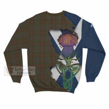Gray Tartan Family Crest Sweatshirt Scottish Thistle Celtic Inspired - Tartan Vibes Clothing