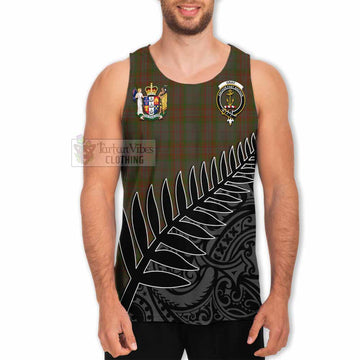 Gray Crest Tartan Men's Tank Top with New Zealand Silver Fern Half Style