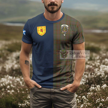 Gray Tartan T-Shirt Alba with Scottish Lion Royal Arm Half Style