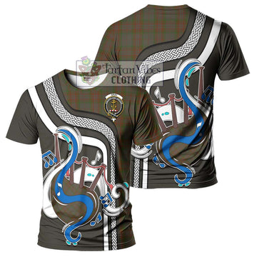 Gray Tartan T-Shirt with Epic Bagpipe Style