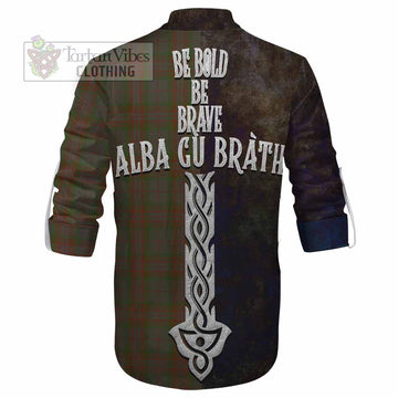 Gray Tartan Family Crest Ghillie Kilt Shirt Alba Gu Brath Be Brave Lion Ancient Style - Tartan Vibes Clothing