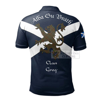 Gray Tartan Lion Rampant Polo Shirt Proudly Display Your Heritage with Alba Gu Brath and Clan Name