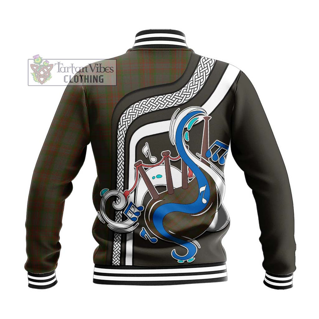 Tartan Vibes Clothing Gray Tartan Baseball Jacket with Epic Bagpipe Style