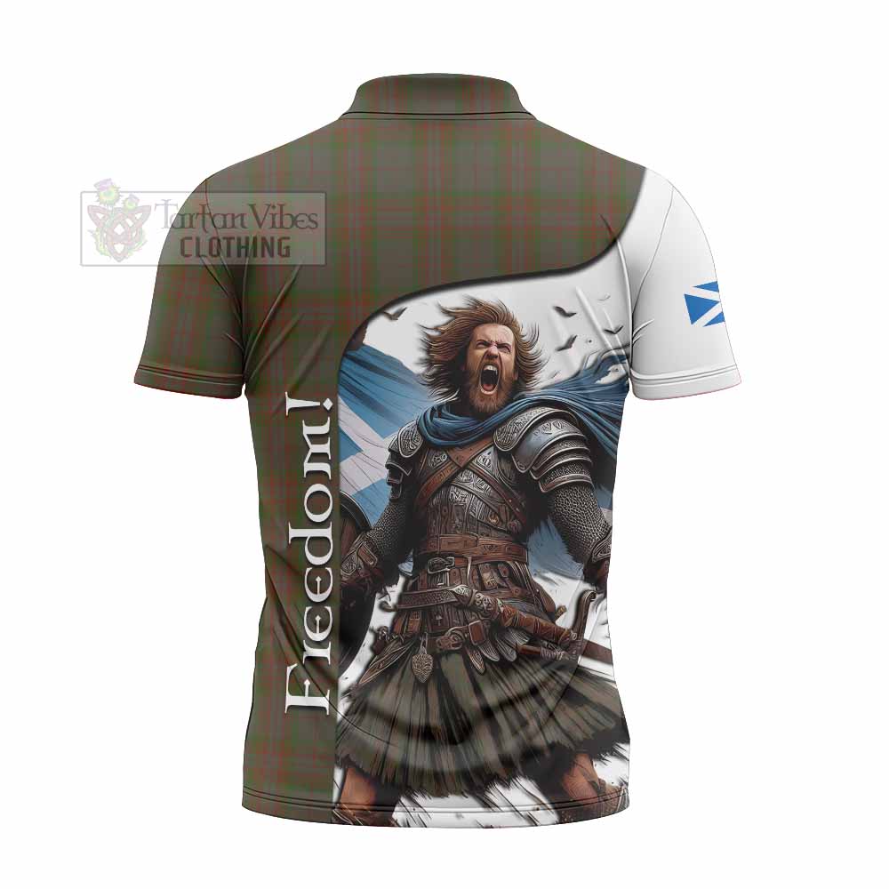 Tartan Vibes Clothing Gray Crest Tartan Zipper Polo Shirt Inspired by the Freedom of Scottish Warrior