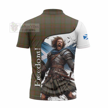 Gray Crest Tartan Zipper Polo Shirt Inspired by the Freedom of Scottish Warrior