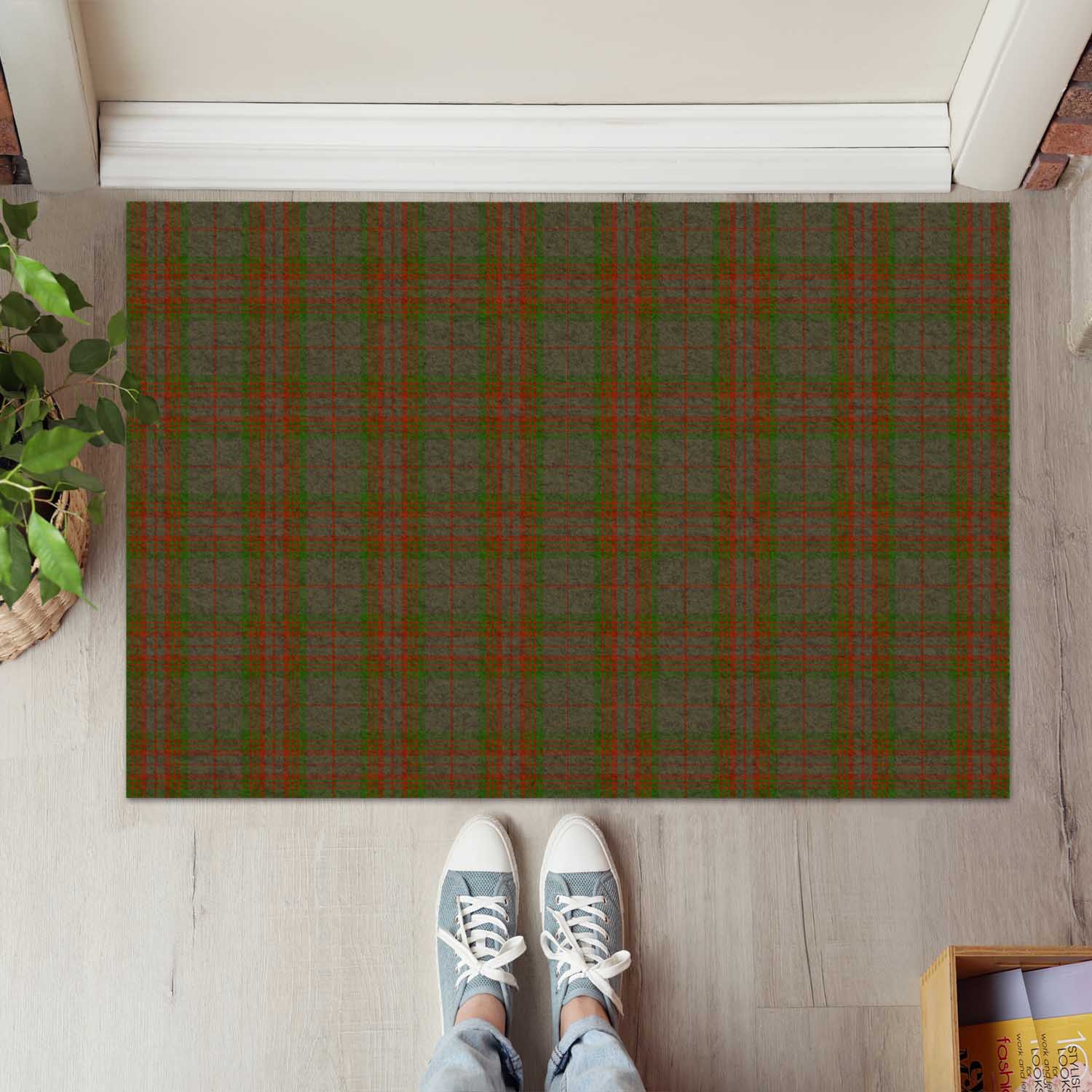 Gray Tartan Door Mat - Tartanvibesclothing