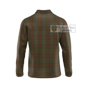 Gray Tartan Long Sleeve Polo Shirt with Family Crest DNA In Me Style