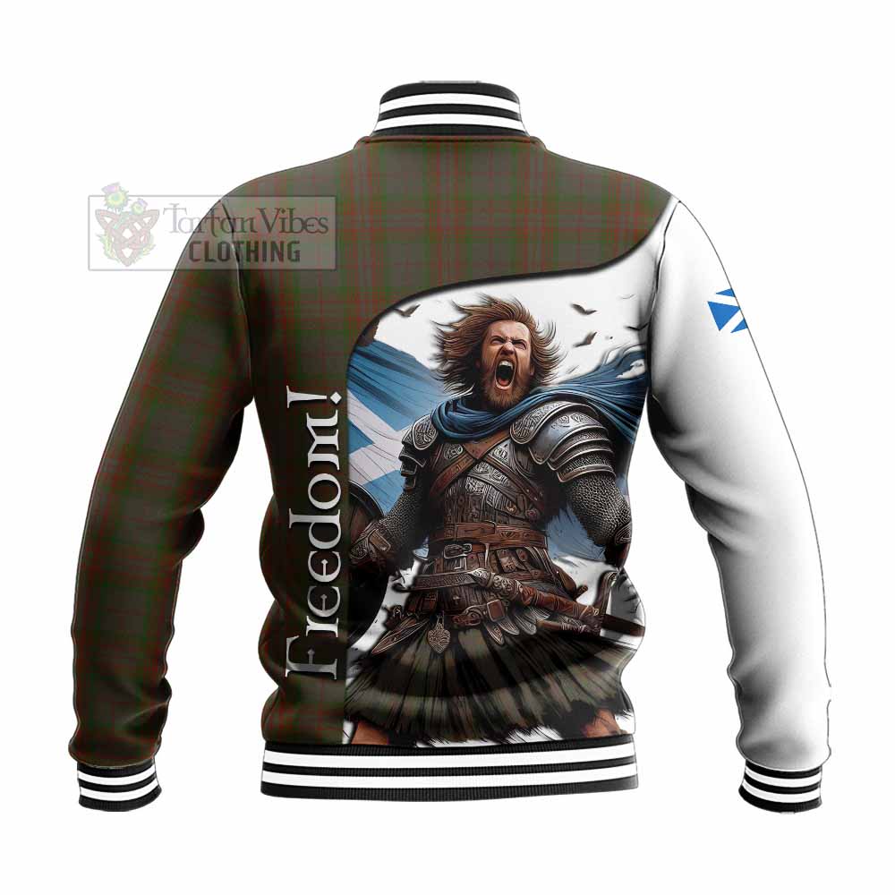 Tartan Vibes Clothing Gray Crest Tartan Baseball Jacket Inspired by the Freedom of Scottish Warrior