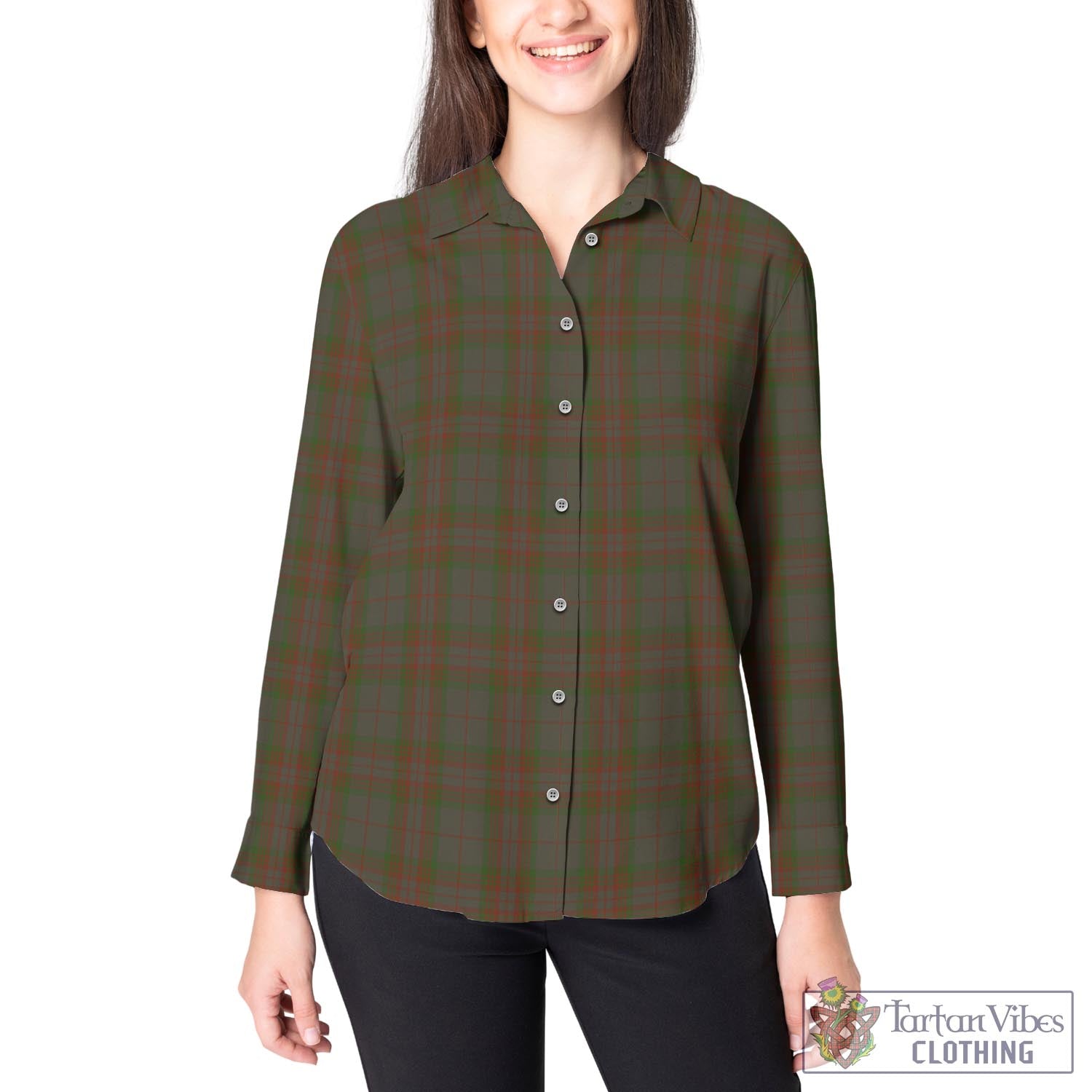 Gray Tartan Womens Casual Shirt