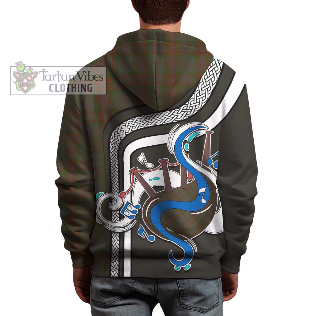 Tartan Vibes Clothing Gray Tartan Hoodie with Epic Bagpipe Style