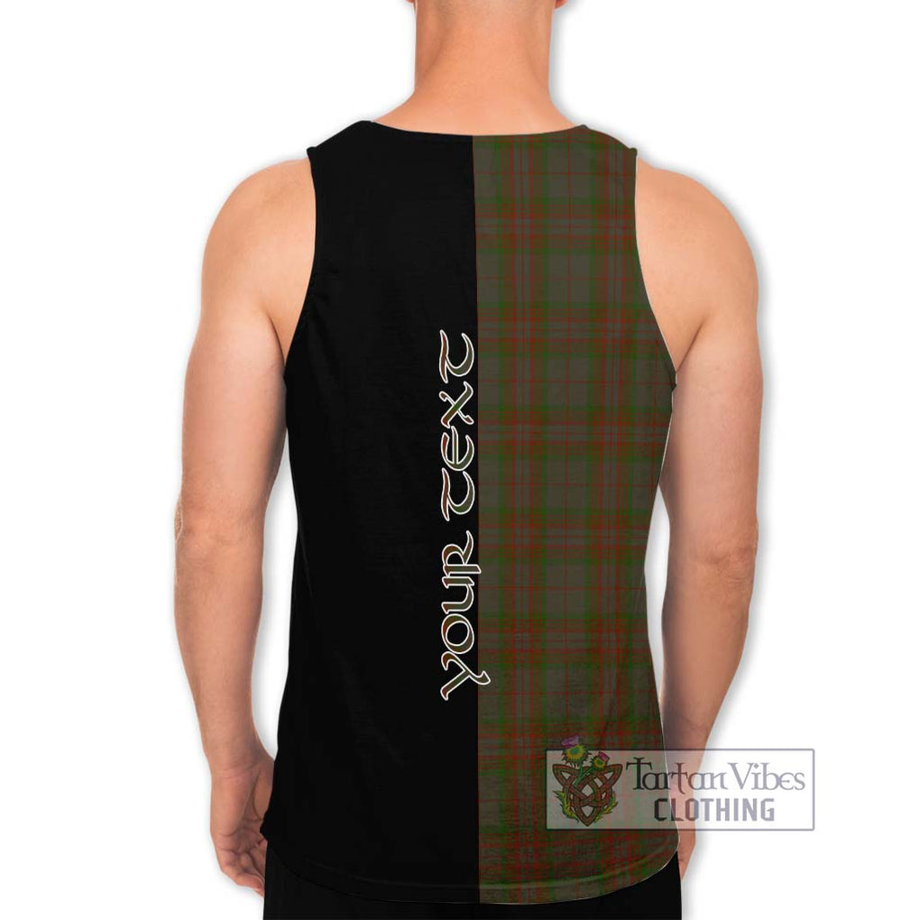 Gray Tartan Men's Tank Top with Family Crest and Half Of Me Style - Tartanvibesclothing Shop