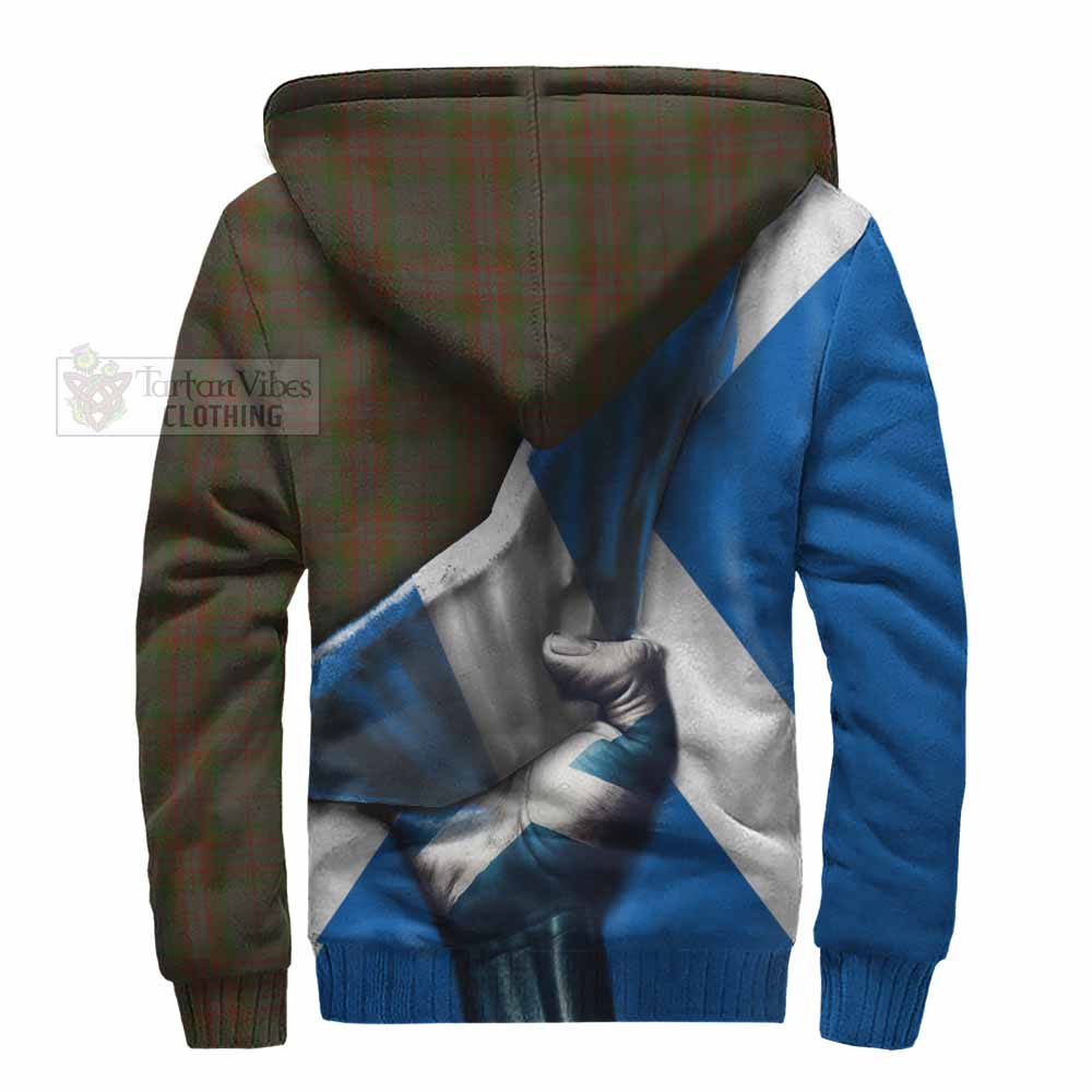 Tartan Vibes Clothing Gray Tartan Sherpa Hoodie with Family Crest Scotland Patriotic Style