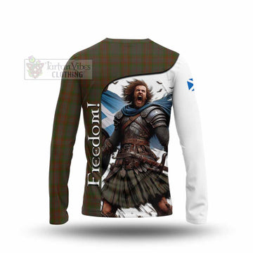 Gray Crest Tartan Long Sleeve T-Shirt Inspired by the Freedom of Scottish Warrior