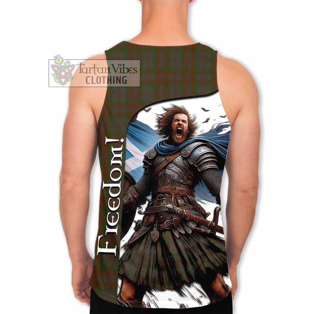 Tartan Vibes Clothing Gray Crest Tartan Men's Tank Top Inspired by the Freedom of Scottish Warrior