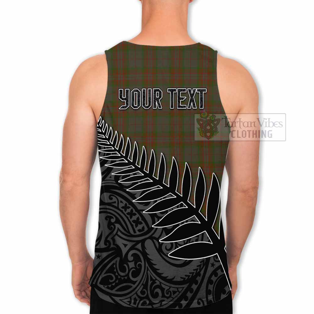 Tartan Vibes Clothing Gray Crest Tartan Men's Tank Top with New Zealand Silver Fern Half Style