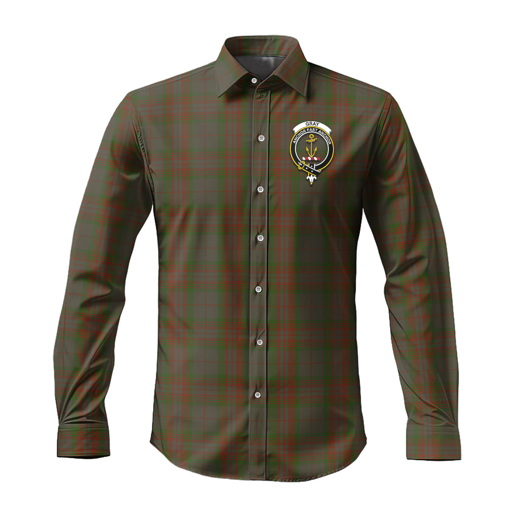 gray-tartan-long-sleeve-button-up-shirt-with-family-crest