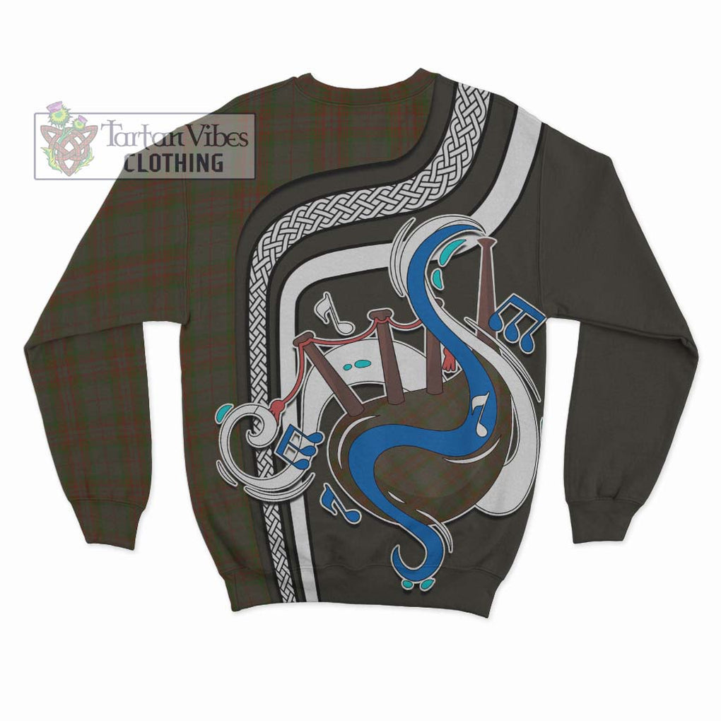 Tartan Vibes Clothing Gray Tartan Sweatshirt with Epic Bagpipe Style