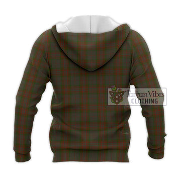 Gray Tartan Knitted Hoodie with Family Crest DNA In Me Style