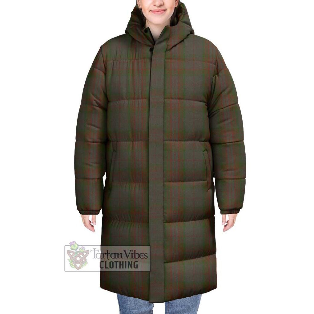 Tartan Vibes Clothing Gray Tartan Long Down Jacket