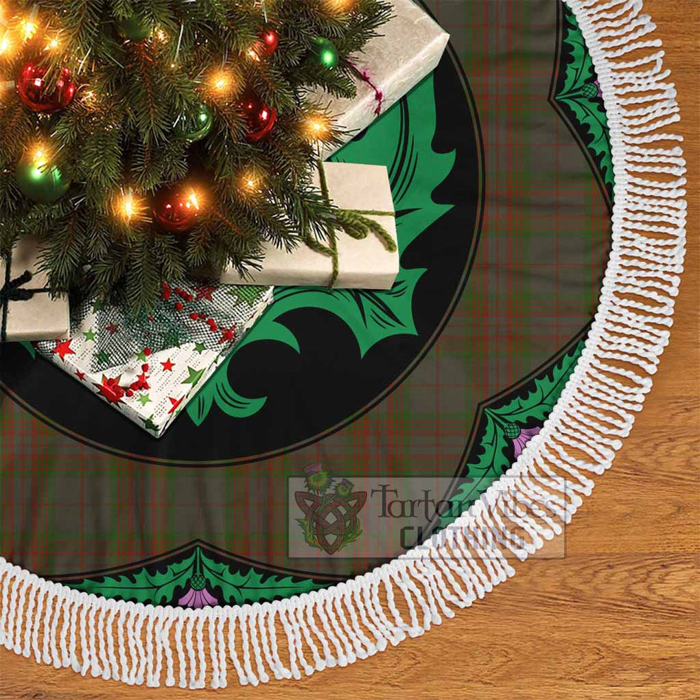 Tartan Vibes Clothing Gray Tartan Christmas Tree Skirt Scottish Thistle Style